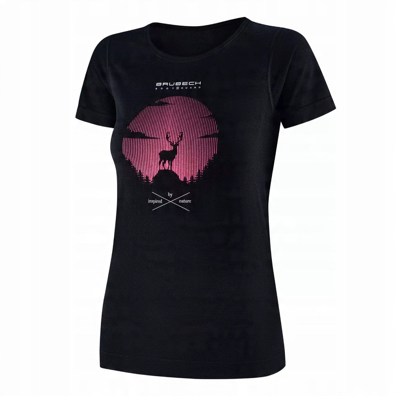 SS1272W Koszulka damska z krótkim rękawem OUTDOOR WOOL PRO czarny M - JELEŃ 2