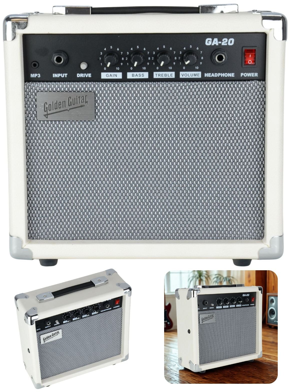Wzmacniacz gitarowy GA-20 - biały Golden Guitar one size