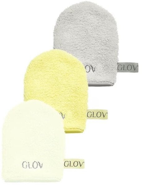 Glov Water-Only Skin zestaw rękawiczek do demakijażu i oczyszczania twarzy Baby Banana + Ivory + Silver Stone 3szt