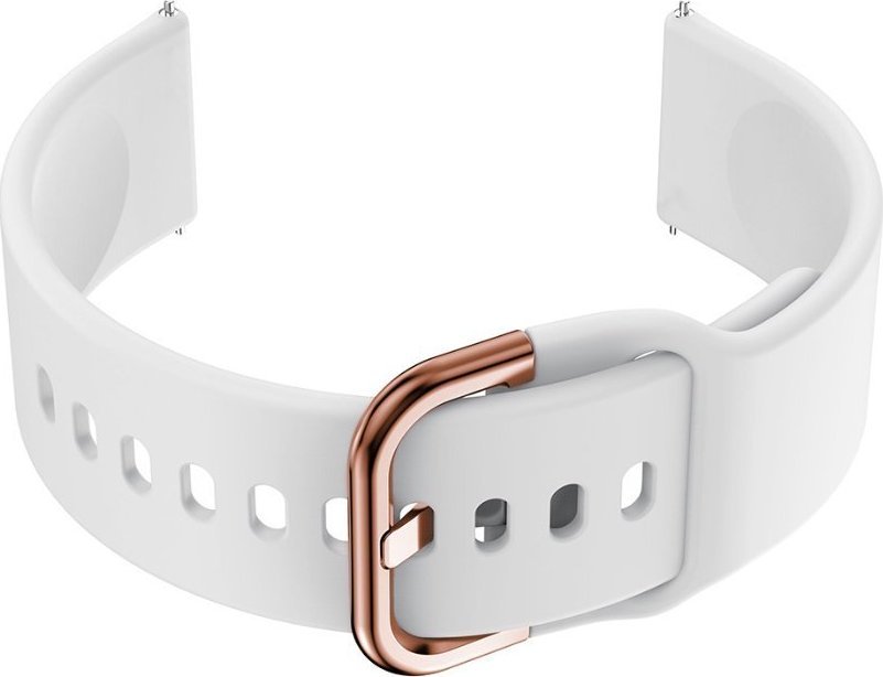 Pasek gumowy do smartwatch 20mm - biały/rosegold