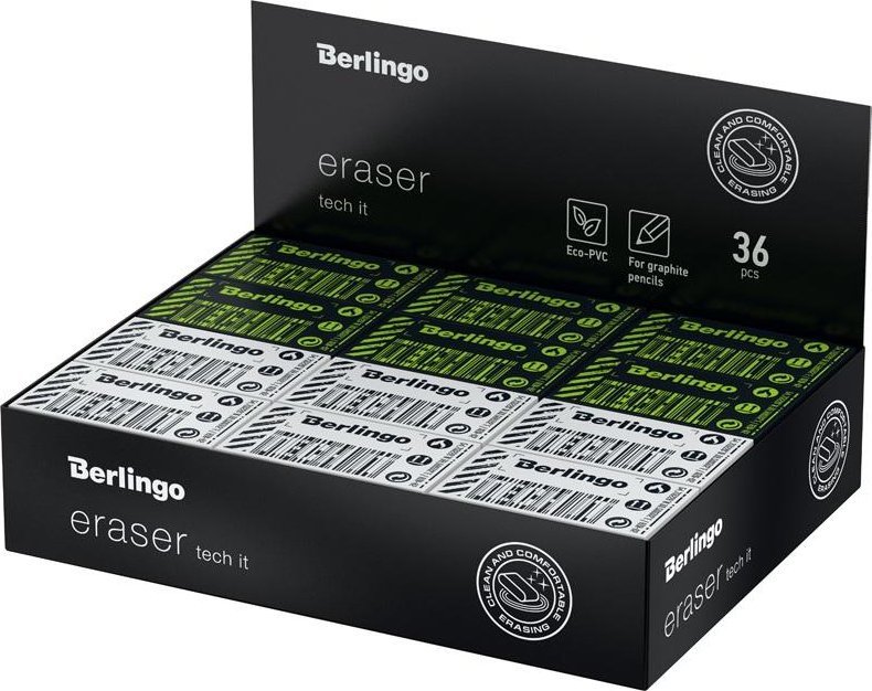 Berlingo Gumka prostokątna Tech it (36szt)