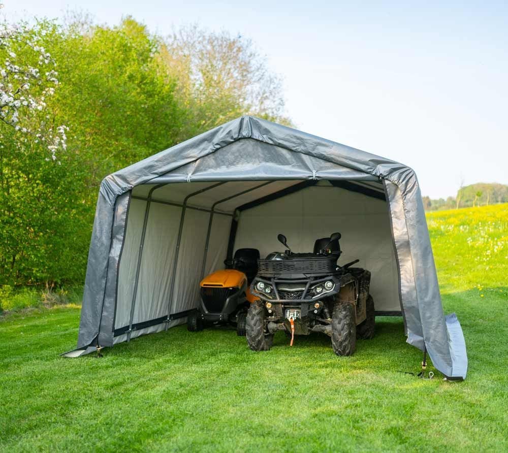 ShelterLogic ShelterLogic Foliowy namiot garażowy szopa na narzędzia szary 490x370x260 cm Numer pozycji: SL62697