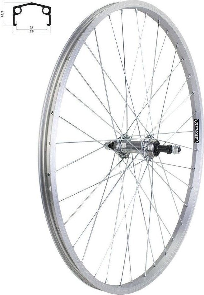 Nieznany Koło tylne 28" obręcz aluminiowa piasta stal srebrne Uniwersalny