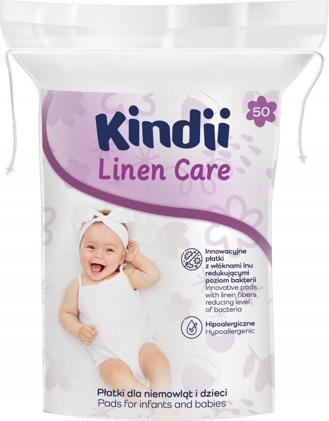 Osram Kindii Linen Care delikatne Płatki kosmetyczne dla niemowląt i dzieci 50szt
