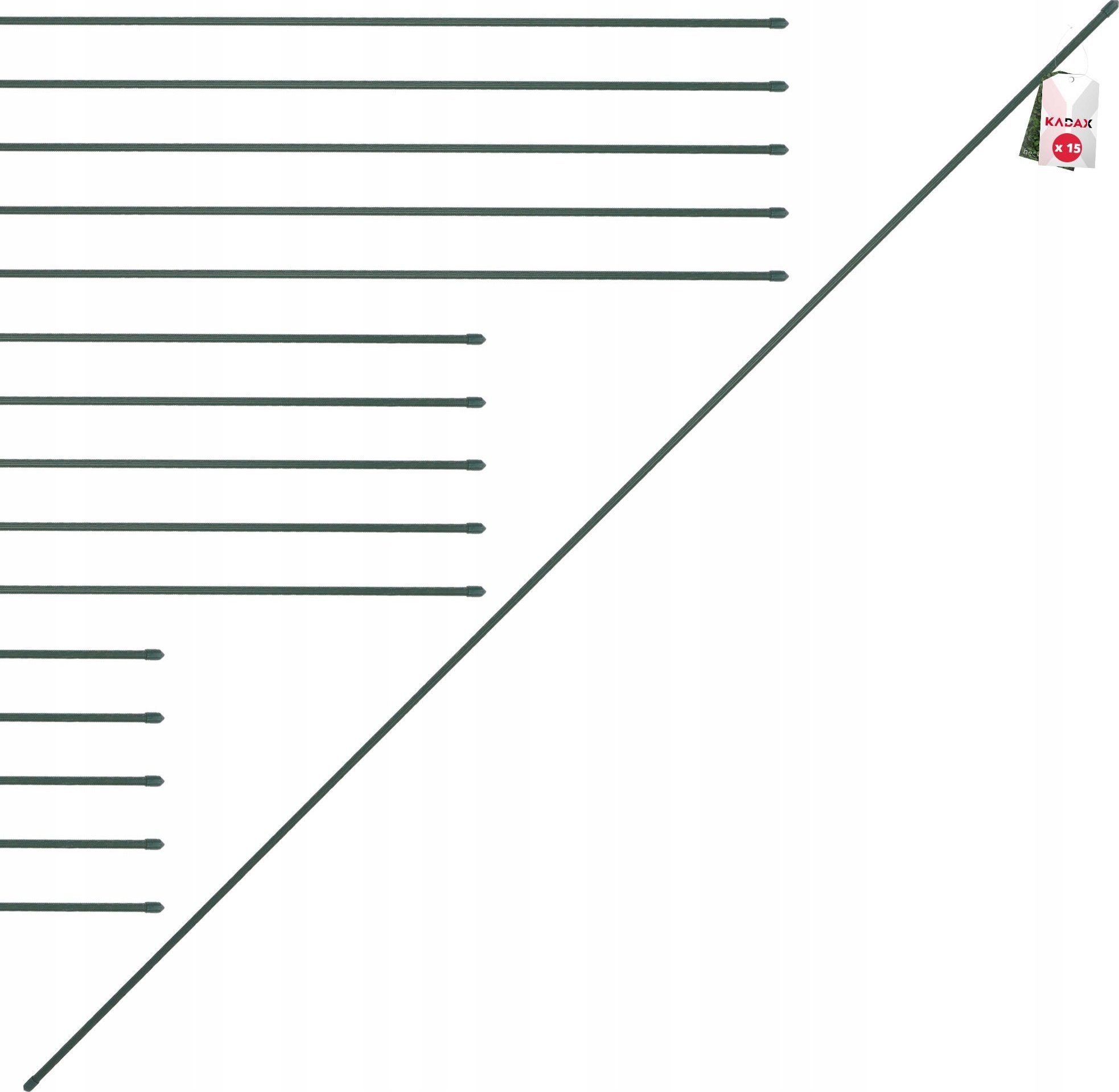 Kadax Tyczka Podpórka Roślin Stal Powlekana 180cm 15szt