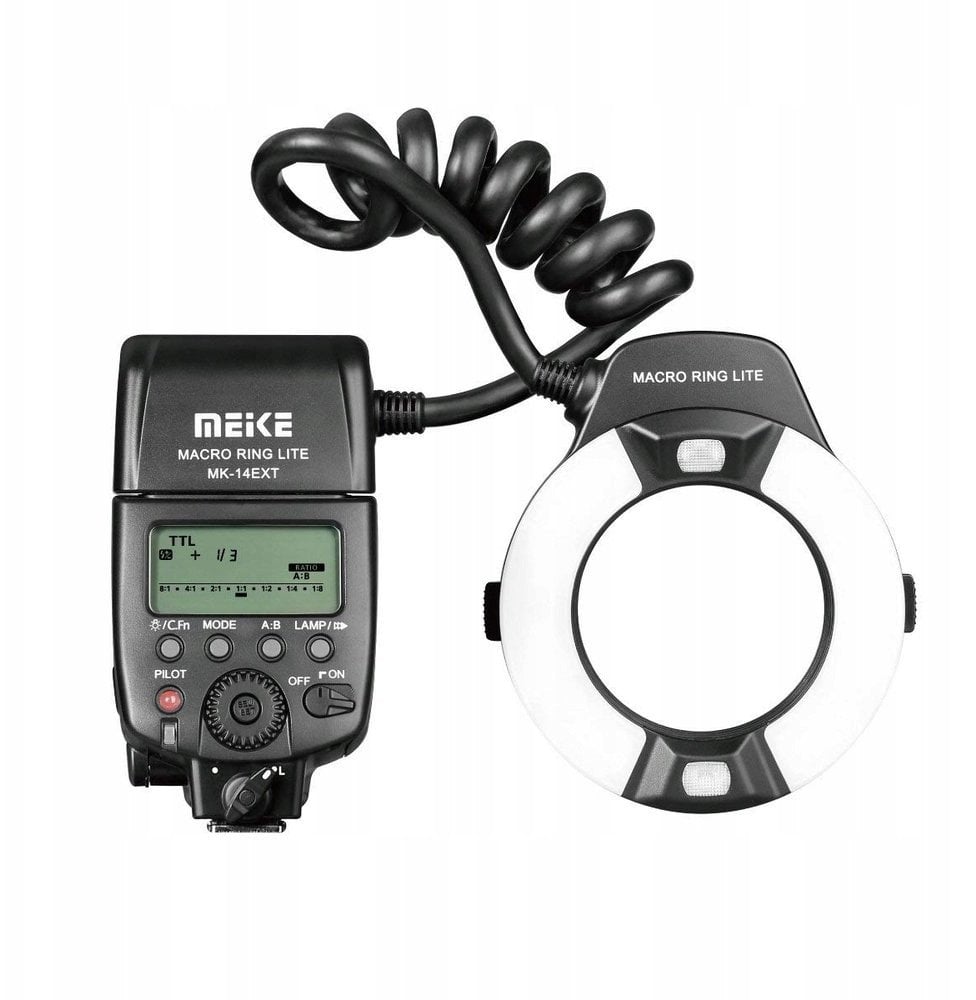 Lampa Błyskowa Led Ttl Do Makro Makrofotografii Do Nikon / Meike Mk-14ext-n
