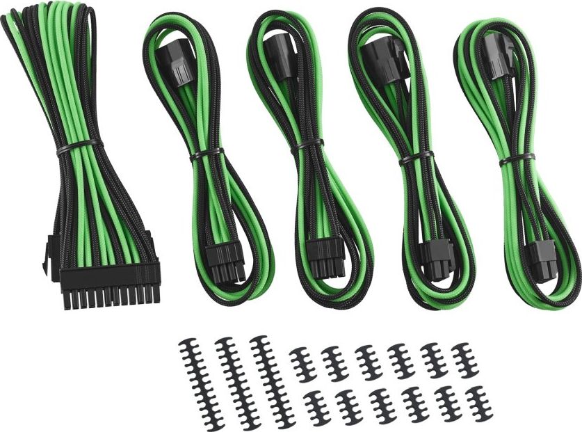 CableMod Zestaw kabli, Czarno-zielony (CM-CAB-CKIT-N86KKLG-R)