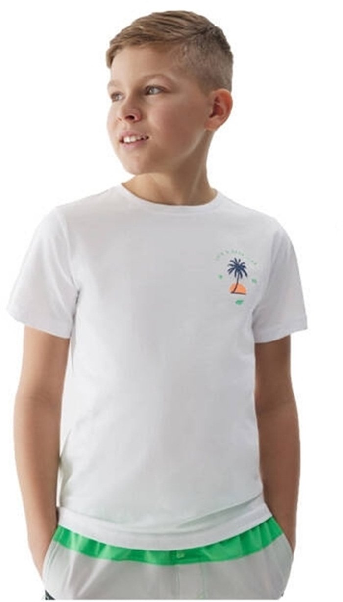 KOSZULKA SPORTOWA T-SHIRT DZIECIĘCY 4F 4FJWSS24TTSHM1130-10S