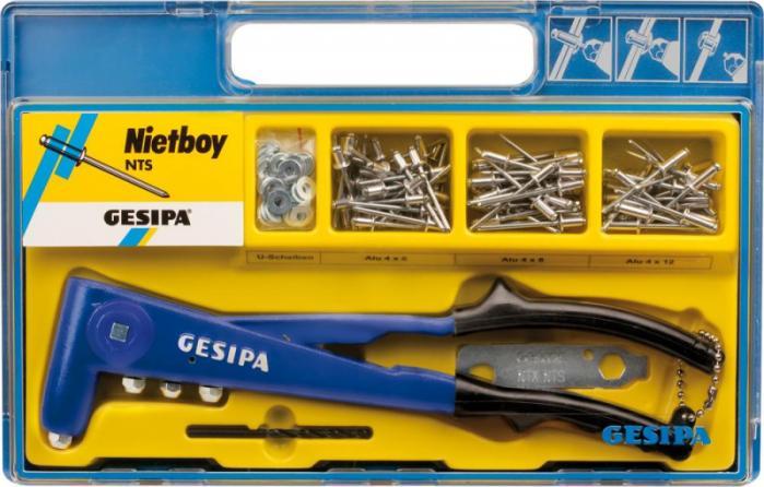 GESIPA Solidna Nitownica Ręczna + Nity Zestaw GESIPA NTX