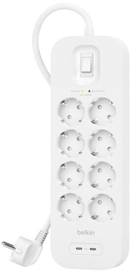 Surge Protection w. USB C 8 Outlet Dual