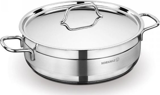KORKMAZ GARNEK DO ZAPIEKANIA STALOWY 18/10 ZE STALOWĄ POKRYWKĄ 24x8cm 3.5L KORKMAZ ALFA A1022