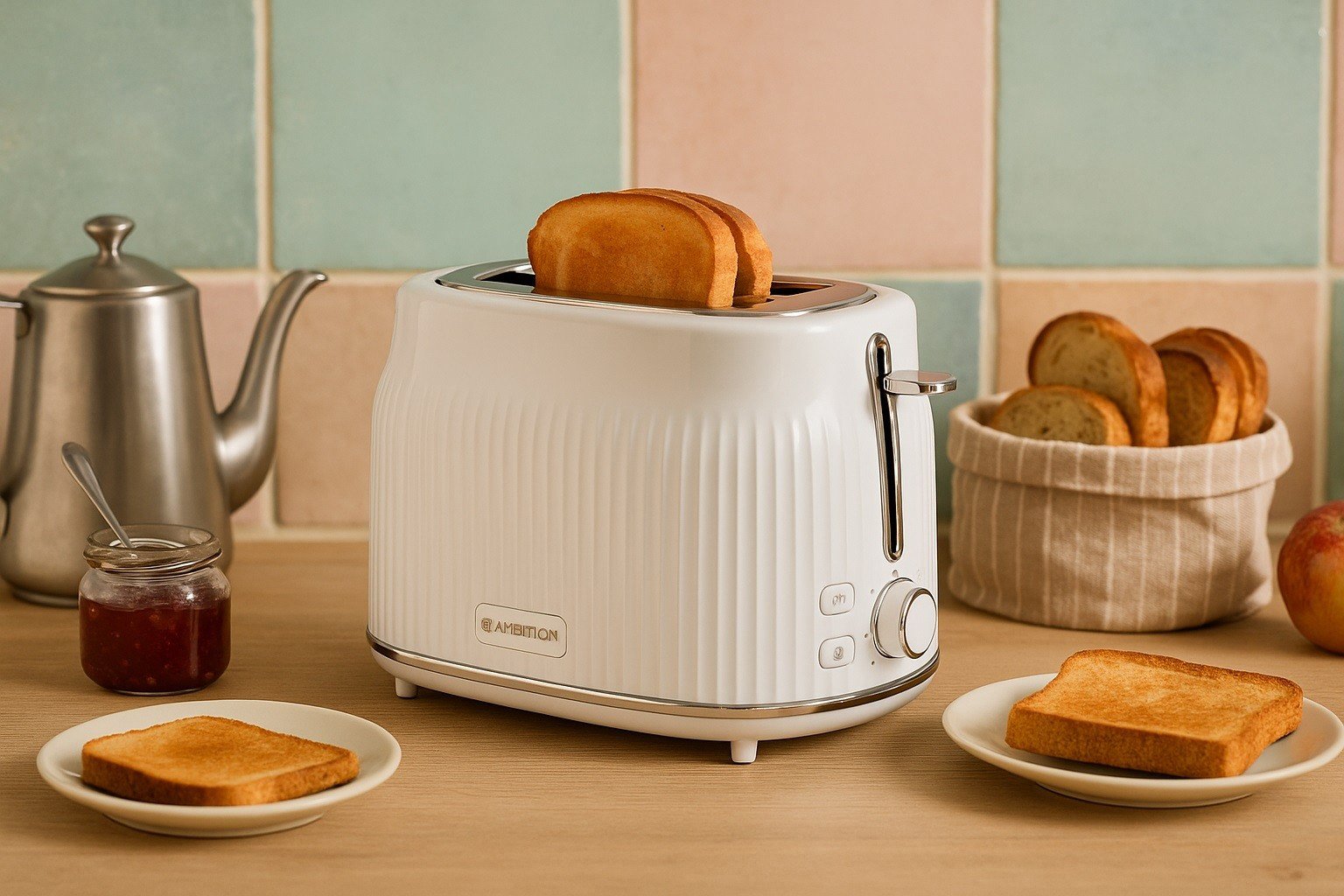 Toster na dwie kromki AMBITION ELECTRO VINTAGE biały