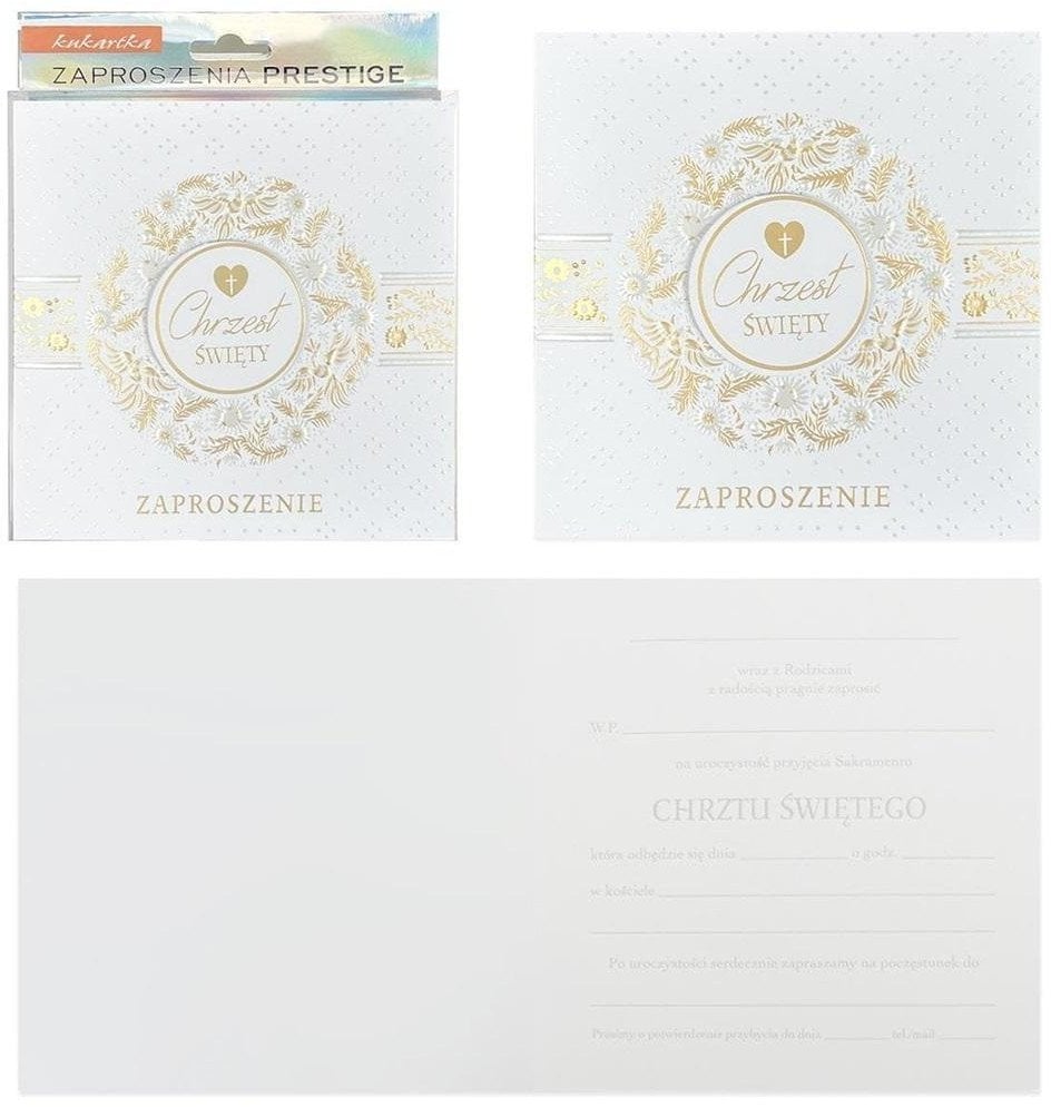 Zaproszenie Chrzest 5szt