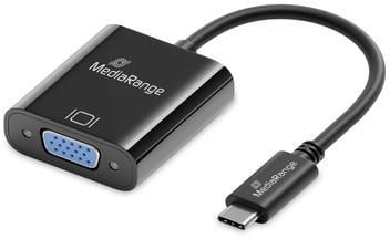 MediaRange USB-C zu VGA Video Konverter, 20cm, Schwarz