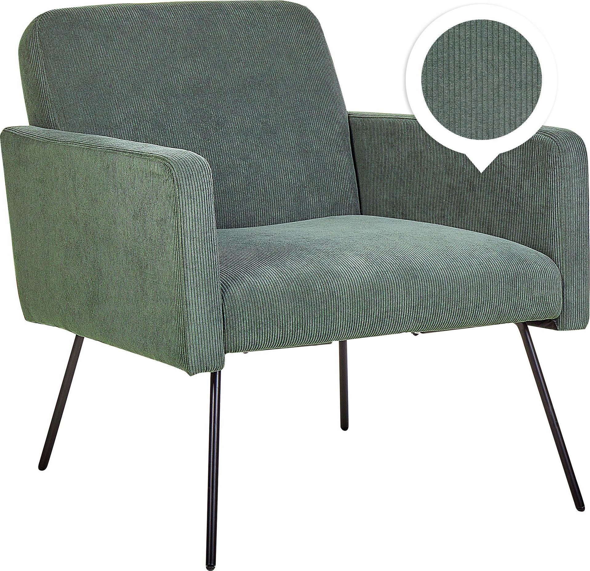 Beliani Fotel Ciemnozielony NARKEN