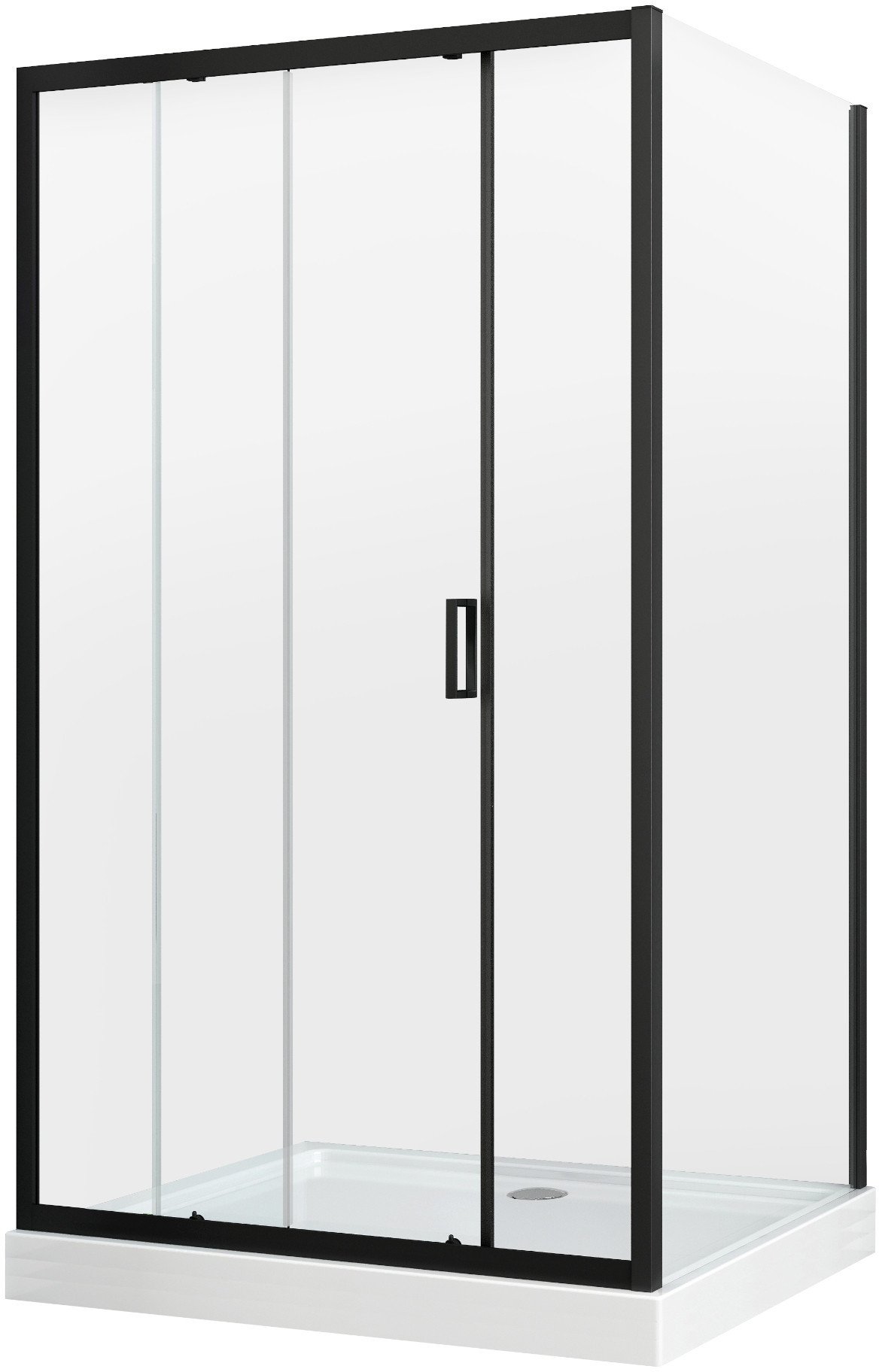 Szklana kabina prysznicowa prostokątna 120 x 80 185 cm 6mm szkło CE