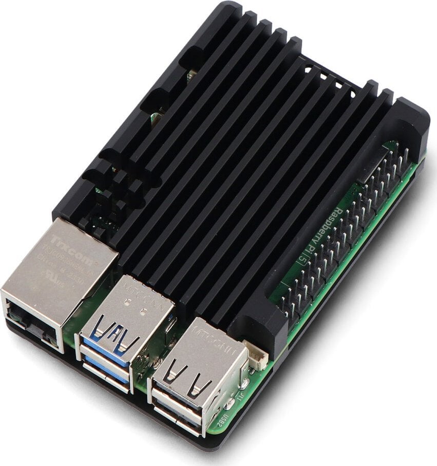 JustPi Obudowa justPi do Raspberry Pi 5 - aluminiowa - czarna}