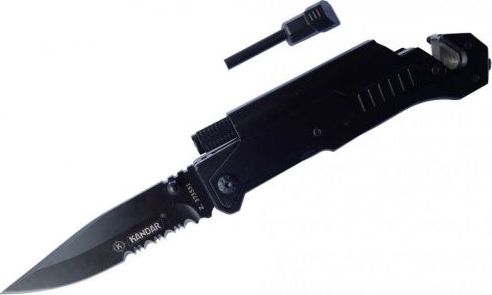 Kandar Nóż ratunkowy bezpieczeństwa 6w1 czarny Kandar