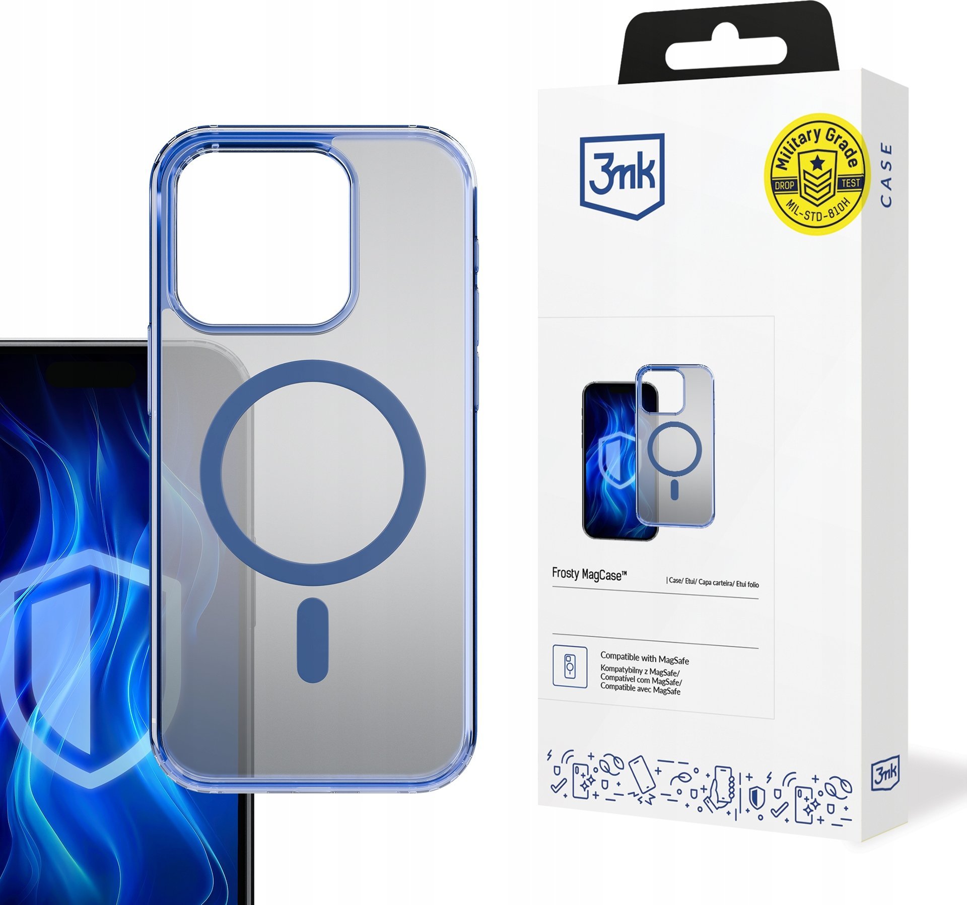 3MK Etui Frosty MagCase Blue do Apple iPhone 16 Pro
