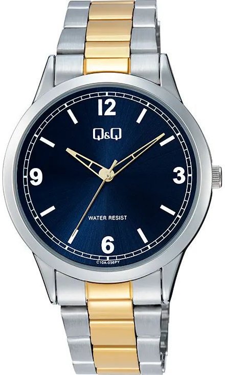Zegarek Q&Q C10A-056P męski klasyczny niebieska tarcza cyfry .