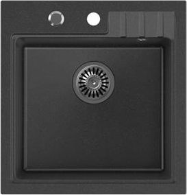 Zlewozmywak Steiner PETER 110 Steingran granitowy czarny 1-komorowy z/o (50x52x20) z syfonem i zaślepką