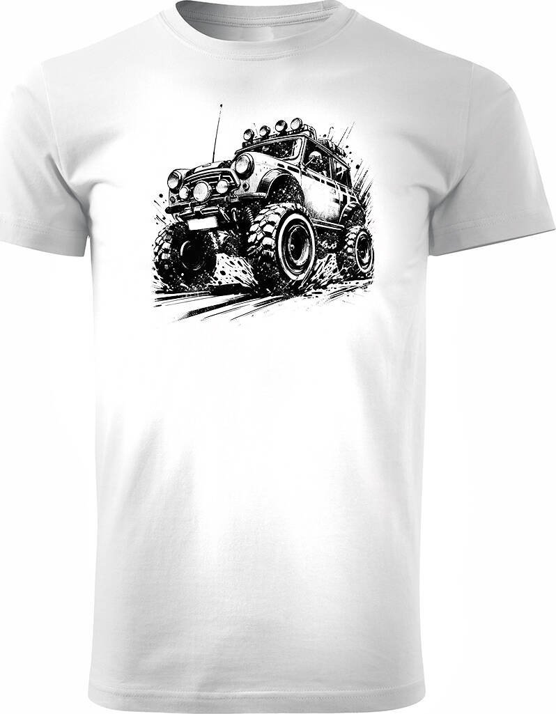 Topslang Koszulka z samochodem Mini Morris Mini Cooper monster truck kolekcjonerska męska biała REGULAR L