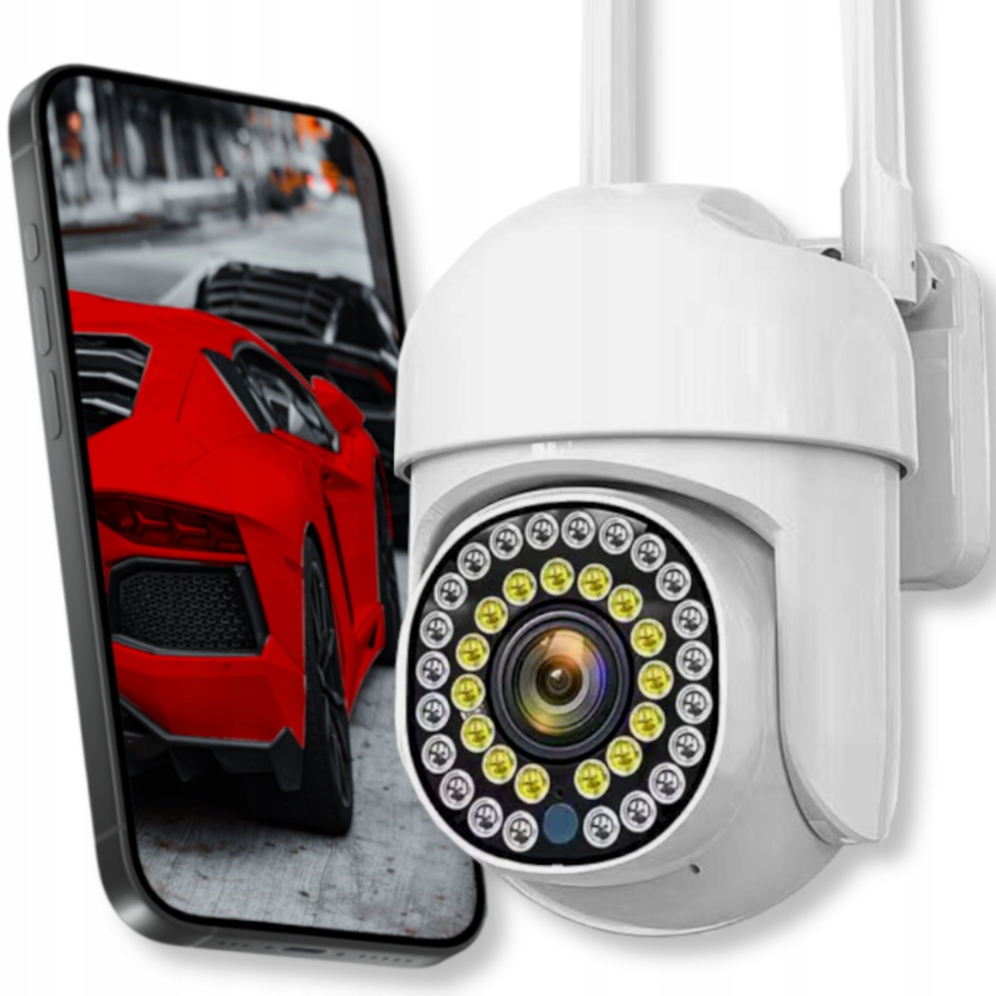 ZEWNĘTRZNA OBROTOWA KAMERA WIFI IP SMART 5MP ZOOM DETEKCJA MONITORING AUDIO