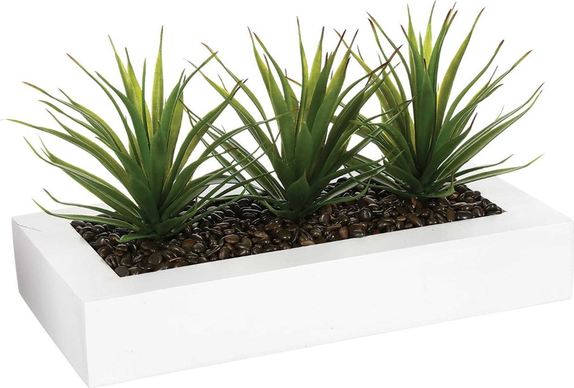 Atmosphera Sztuczna roślina, 3 x aloes w białej donicy, 31 cm