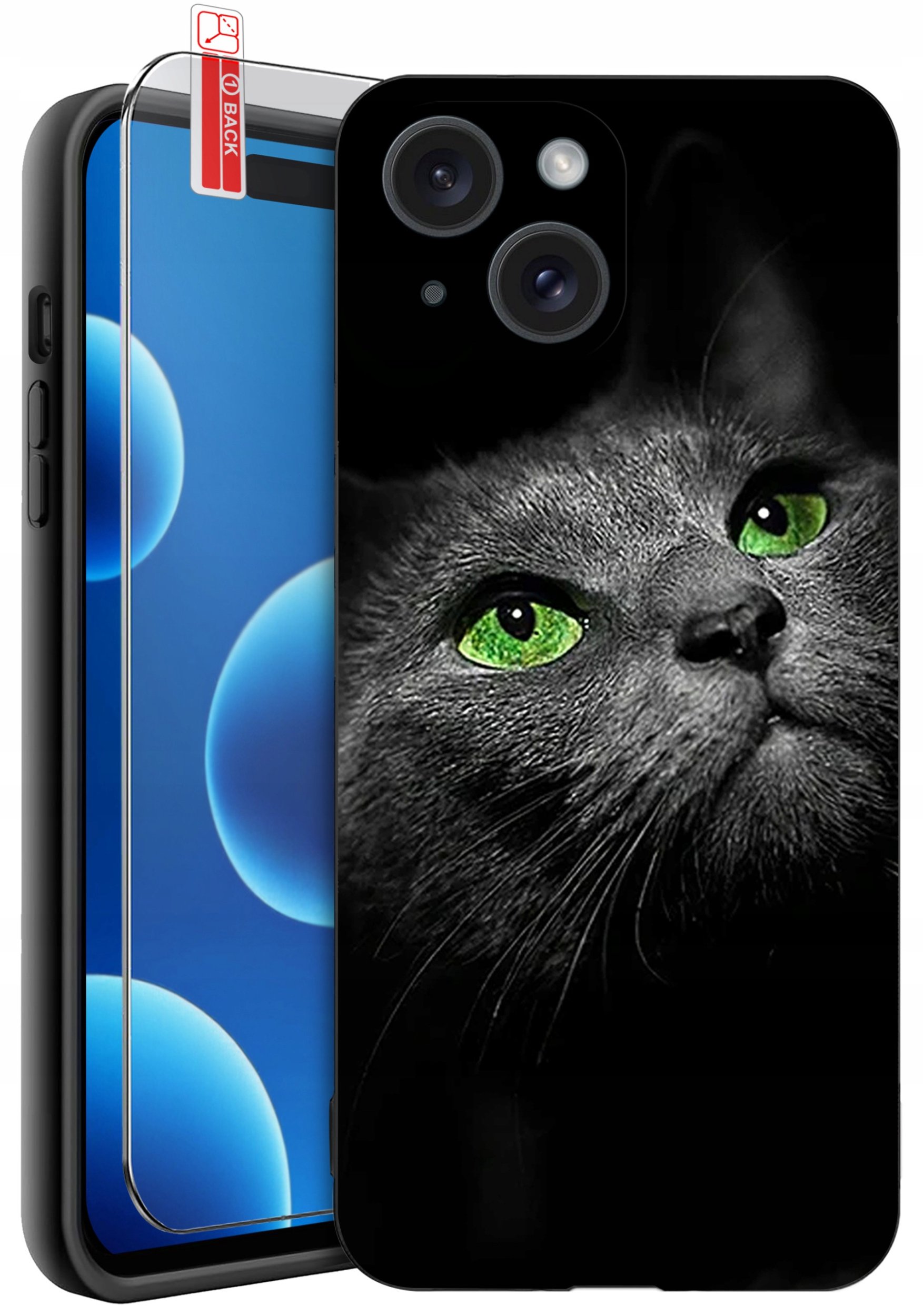 ETUI do iPhone 15 | WZORY | SILIKONOWE MATT CASE + SZKŁO 9H