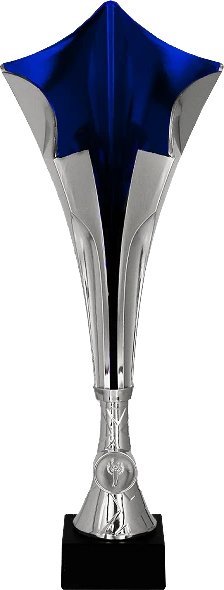 Victoria Sport Puchar plastikowy srebrno-niebieski