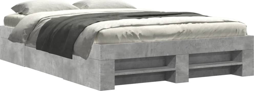 Rama łóżka, szarość betonu, 140x200 cm, materiał drewnopochodny