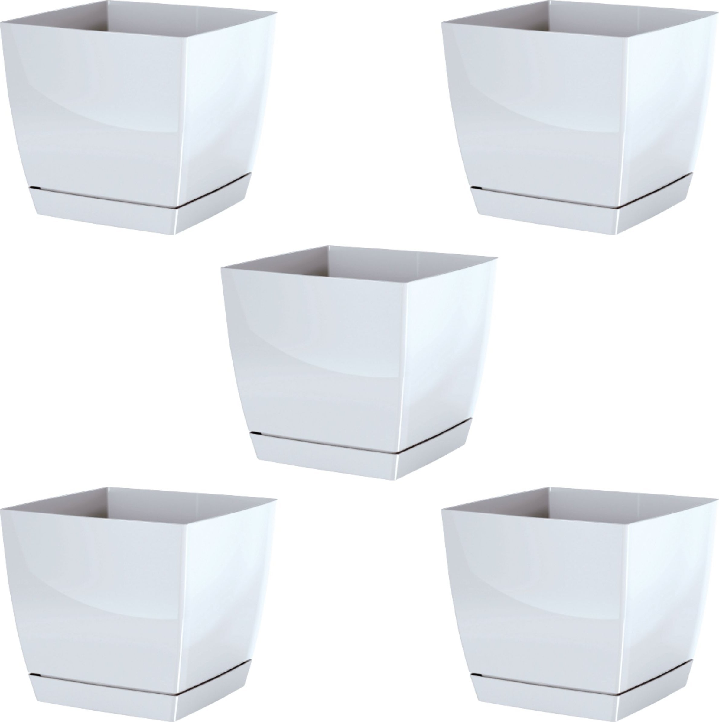 Dikel 5x Doniczka kwadratowa Coubi DUKP180 Kwietnik + podstawka