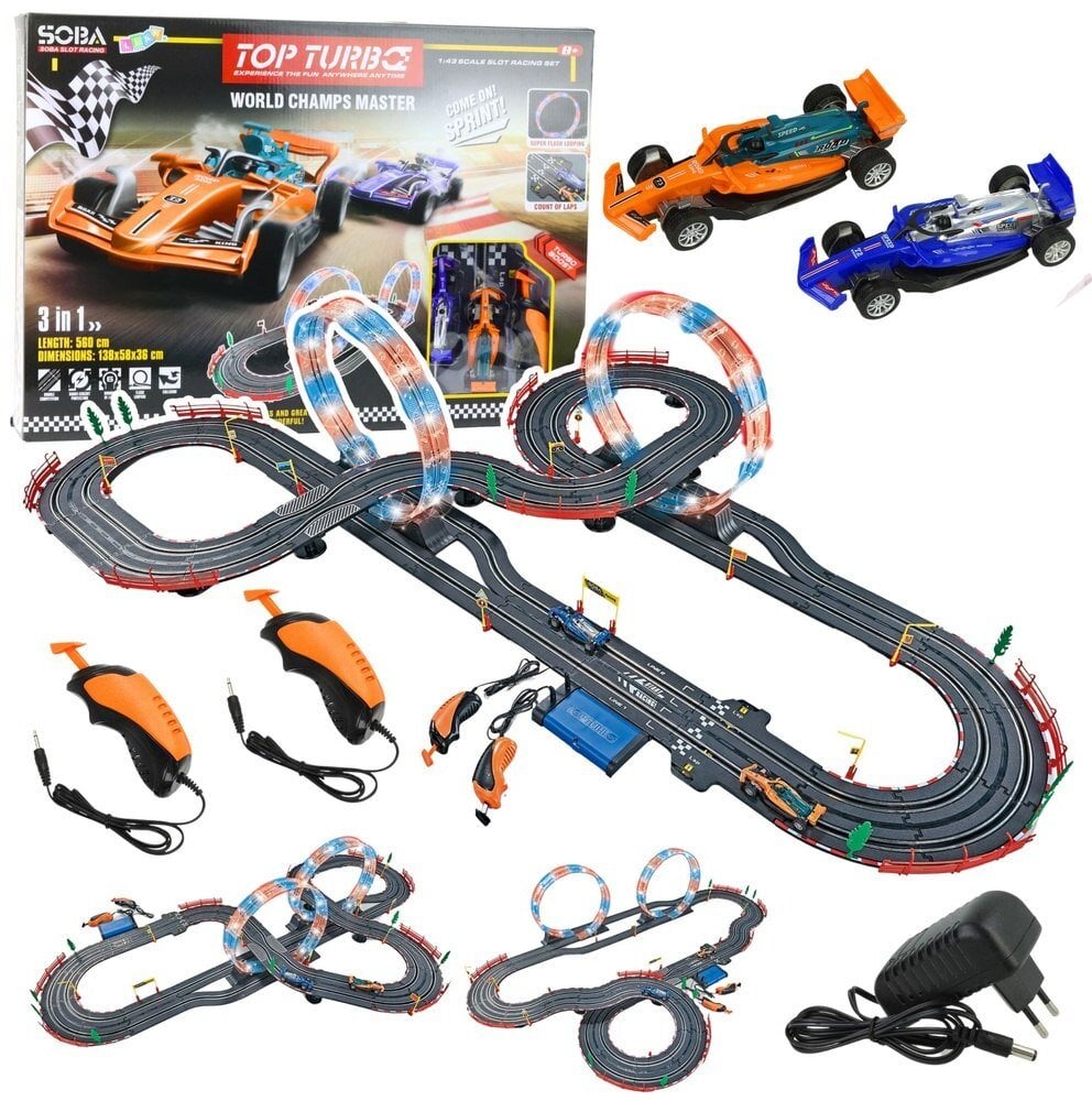 Tor Wyścigowy 3w1 RC Podświetlane Pętle Samochody Kontrolery 560 cm