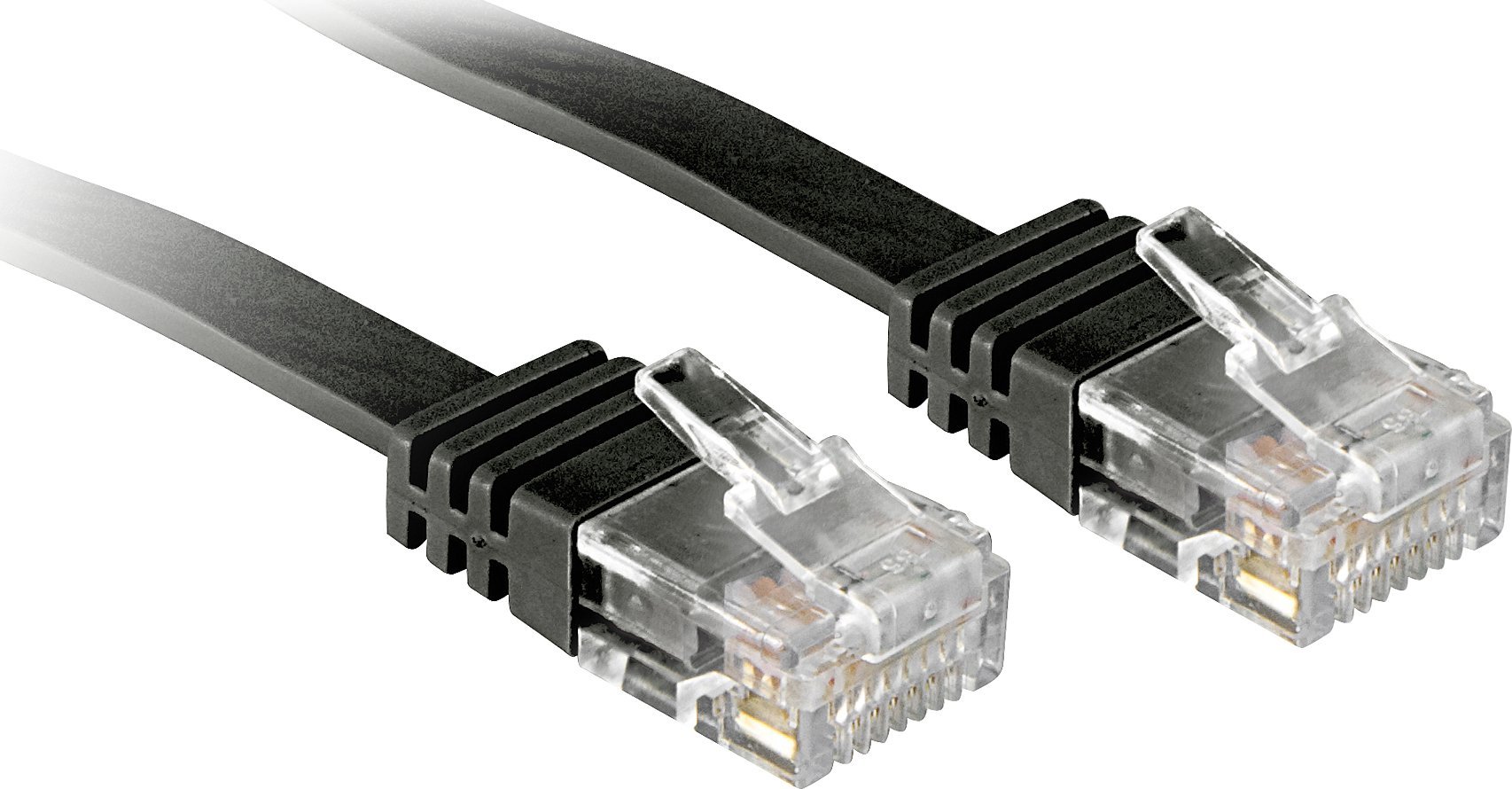 Lindy LINDY Cat.6 Flat ribbon-Patchcable, black, 10m without shielded - 47525