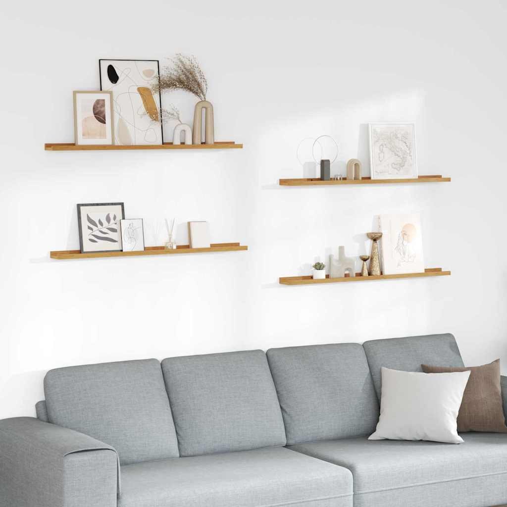 vidaXL Półki ścienne z półką 4 pcs Beżowy 100 x 9 x 3 cm
