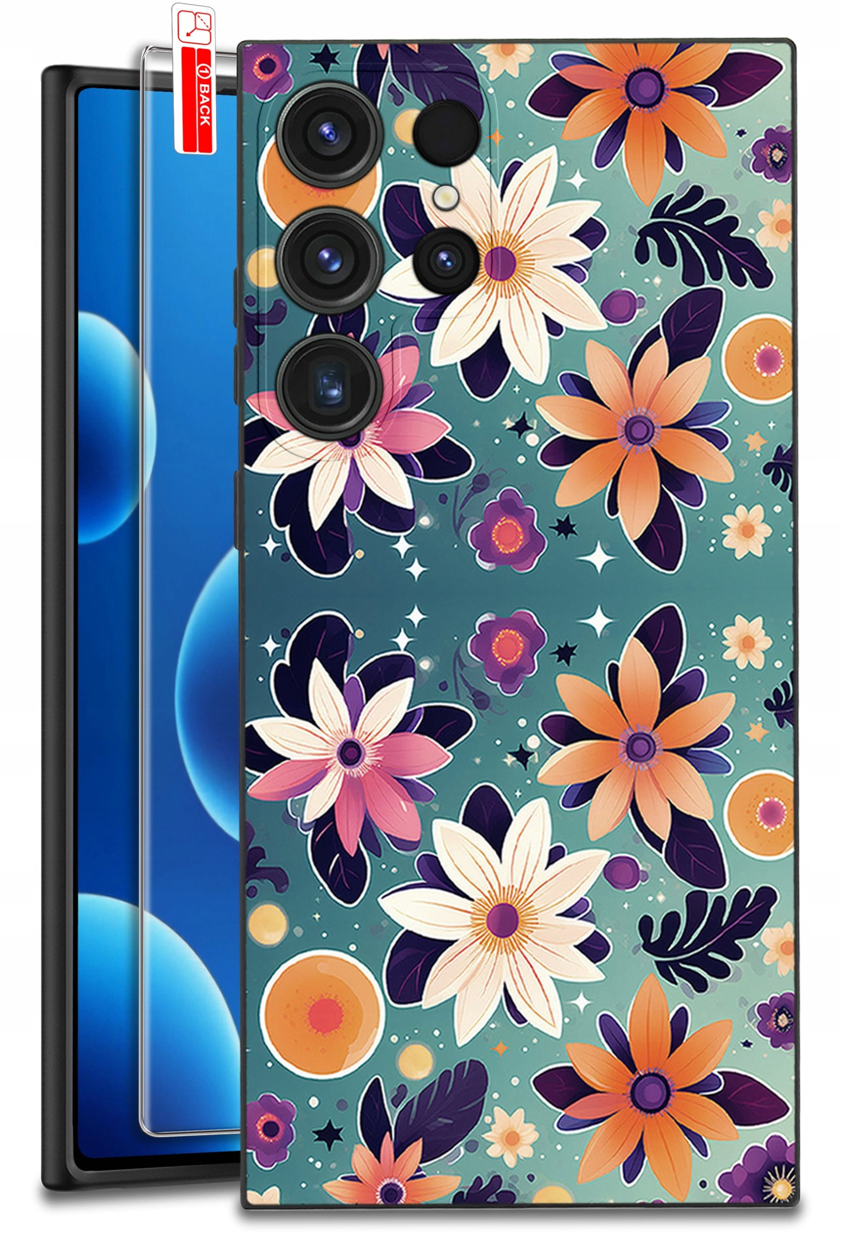 ETUI do Samsung Galaxy S25 Ultra WZORY | SILIKONOWE MATT CASE + SZKŁO 9H