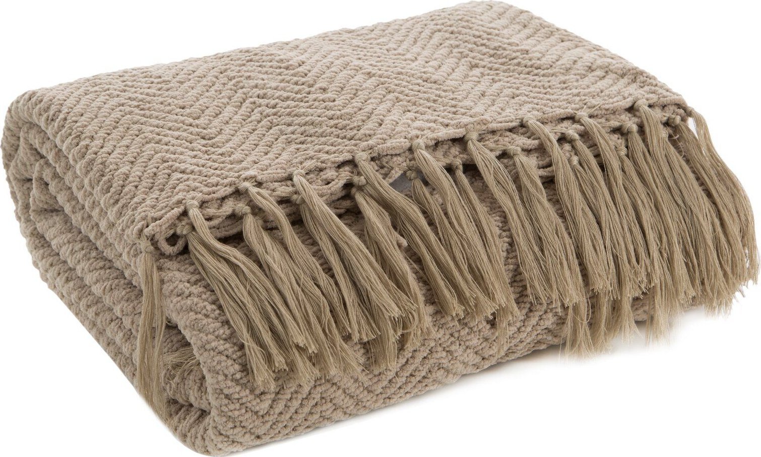 Eurofirany Koc z frędzlami MILO 130X170 beżowy