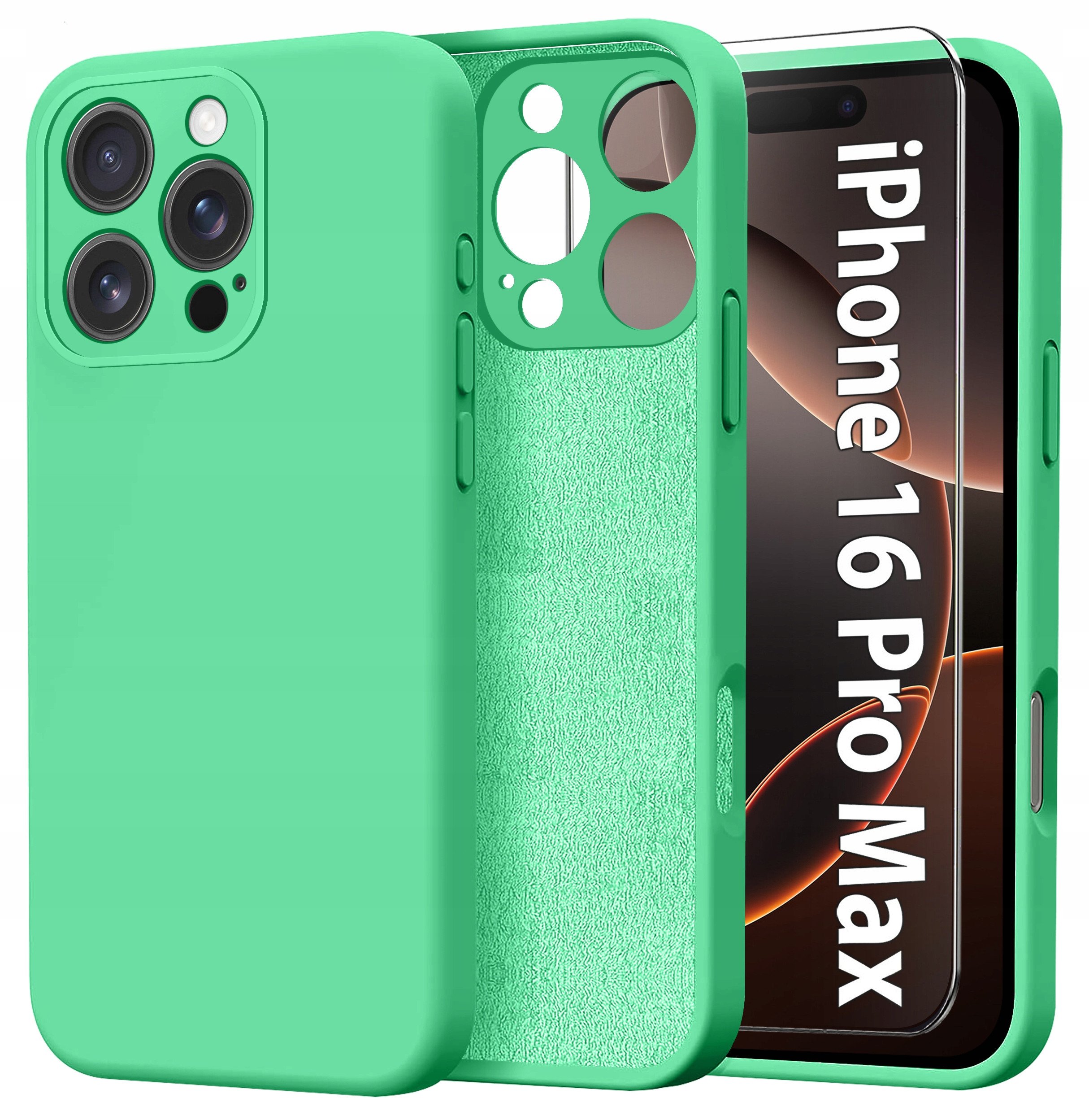 Etui do Apple iPhone 16 Pro Max CASE Silicone ELASTYCZNE + Szkło 9H
