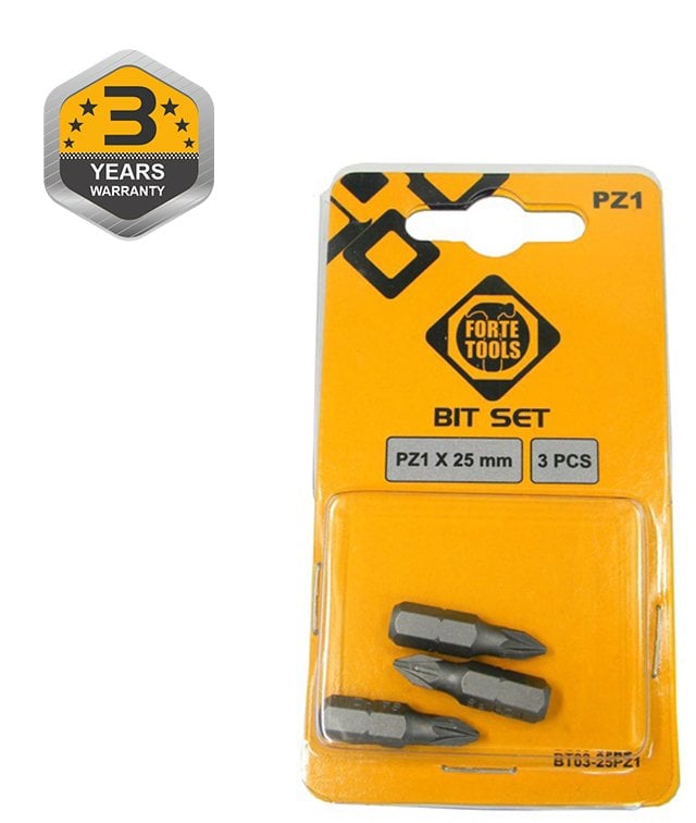 SCREWDRIVER BIT PZ1X25MM 3PCS