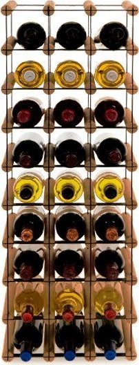 Wamar-Sosenka Regał na wino Stojak na 27 Butelek Szklanych/ PET RW-8/ 3x9 Brązowy Metal + Drewno RW-8-3X9-27_O_BR