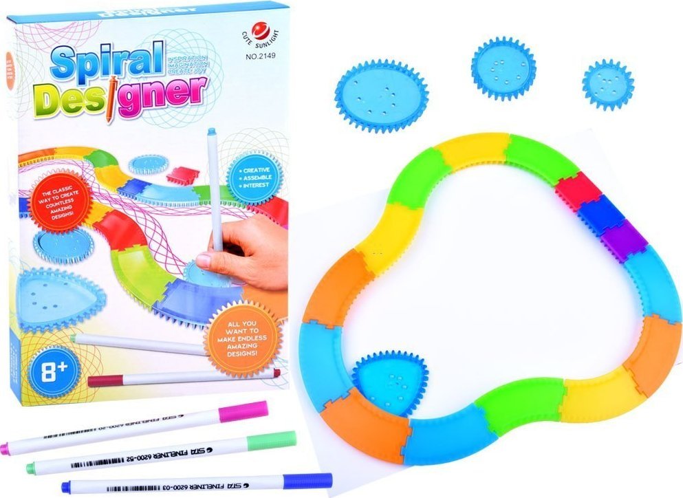 Jokomisiada Spirograf Zestaw do rysowania KREATYWNE spirale Pomoc w rysowaniu TA0080