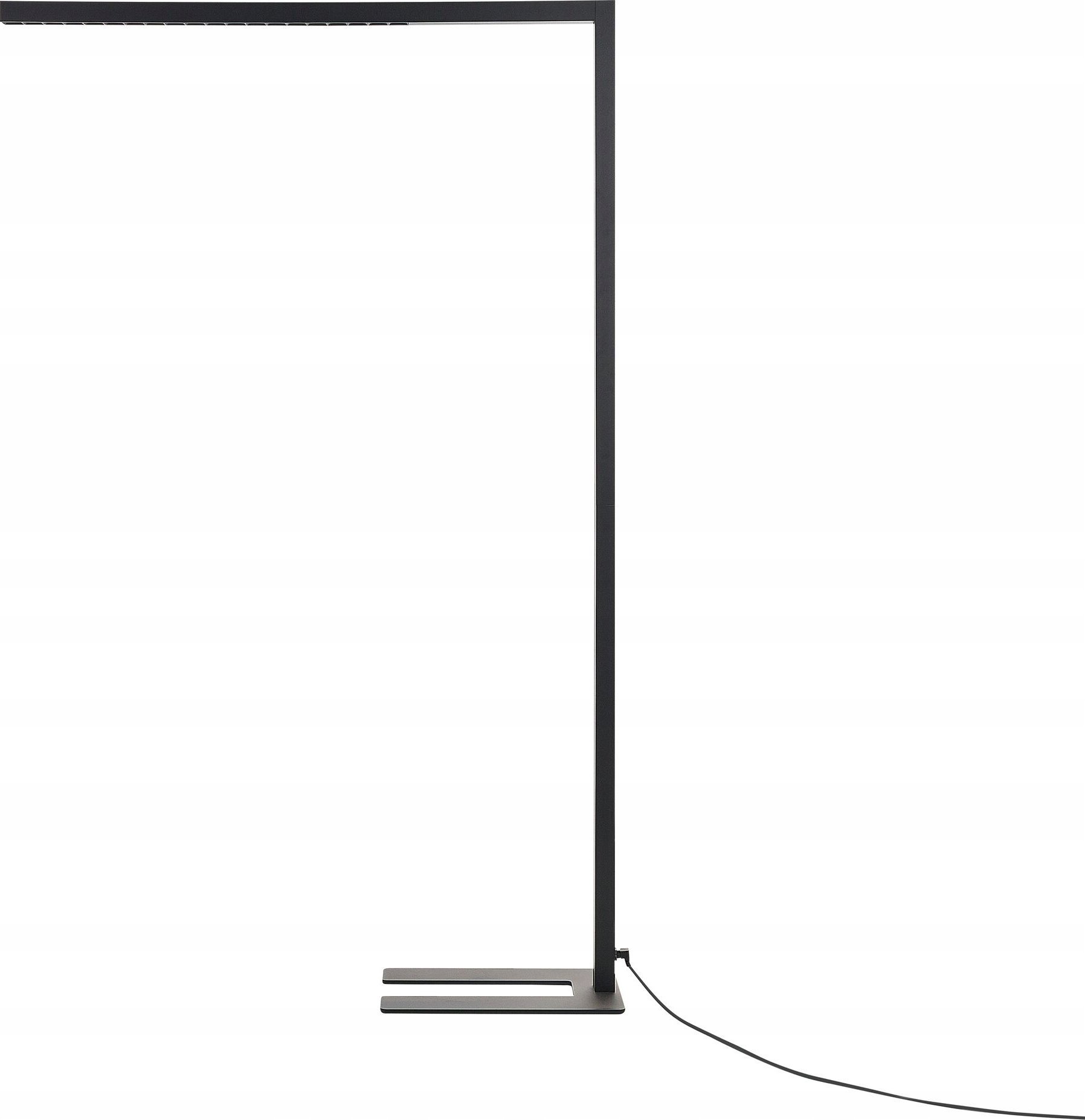 Lampa podłogowa Beliani Lampa podłogowa LED metalowa czarna MENSA