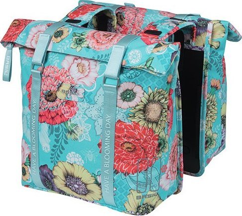 Basil Sakwa podwójna na bagażnik BLOOM FIELD DOUBLE PANNIER BAG 28-35L, Universal Bridge System, sky blue (NEW 2024)