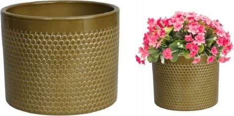 Cermax Osłonka ceramiczna na kwiaty pistacjowa ozdobna 15 cm Lazur