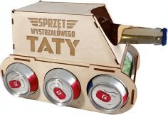 Koszulkowy Sprzęt wystrzałowego taty - czołg na piwo z grawerem