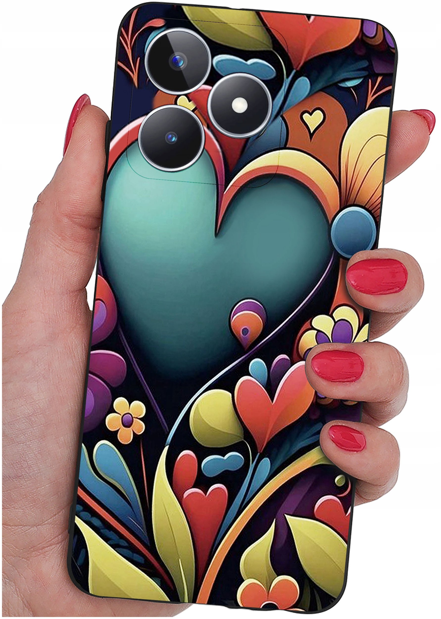 ETUI do Realme C51| C53 WZORY |SILIKONOWE MATT CASE + SZKŁO 9H