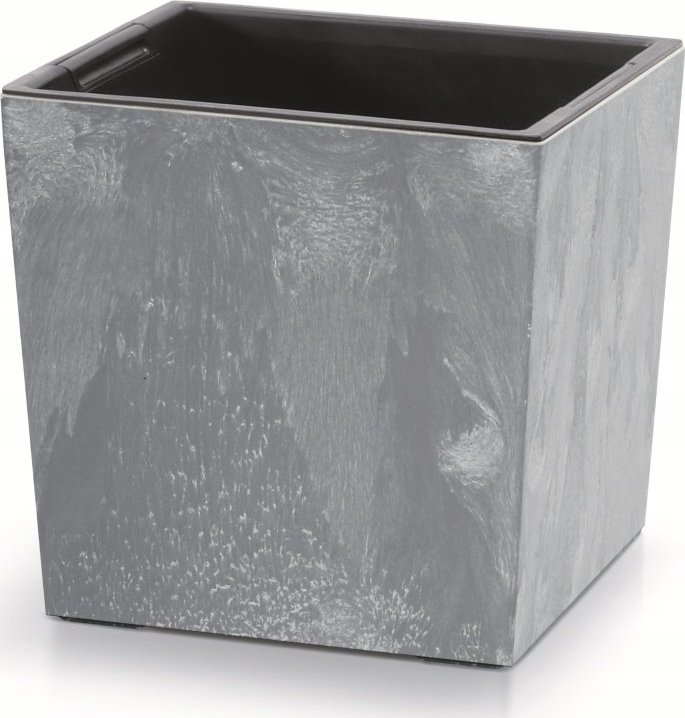 Prosperplast Doniczka kwadratowa URBI SQUARE LOW BETON EFFECT DURS300LE-425U, Kolor Marengo, Prosperplast, Wymiary 29.5x29.5x29 cm