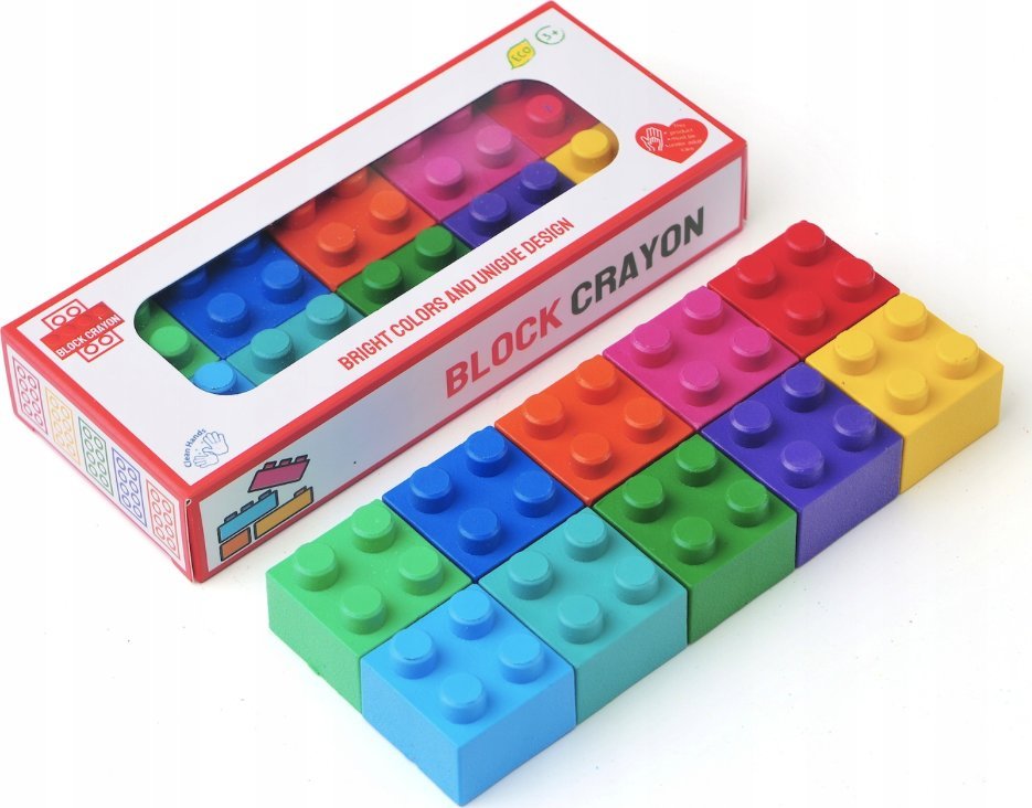 Pierwsze kredki dla malucha dzieci zestaw 10 kolorów kwadratowe klocki