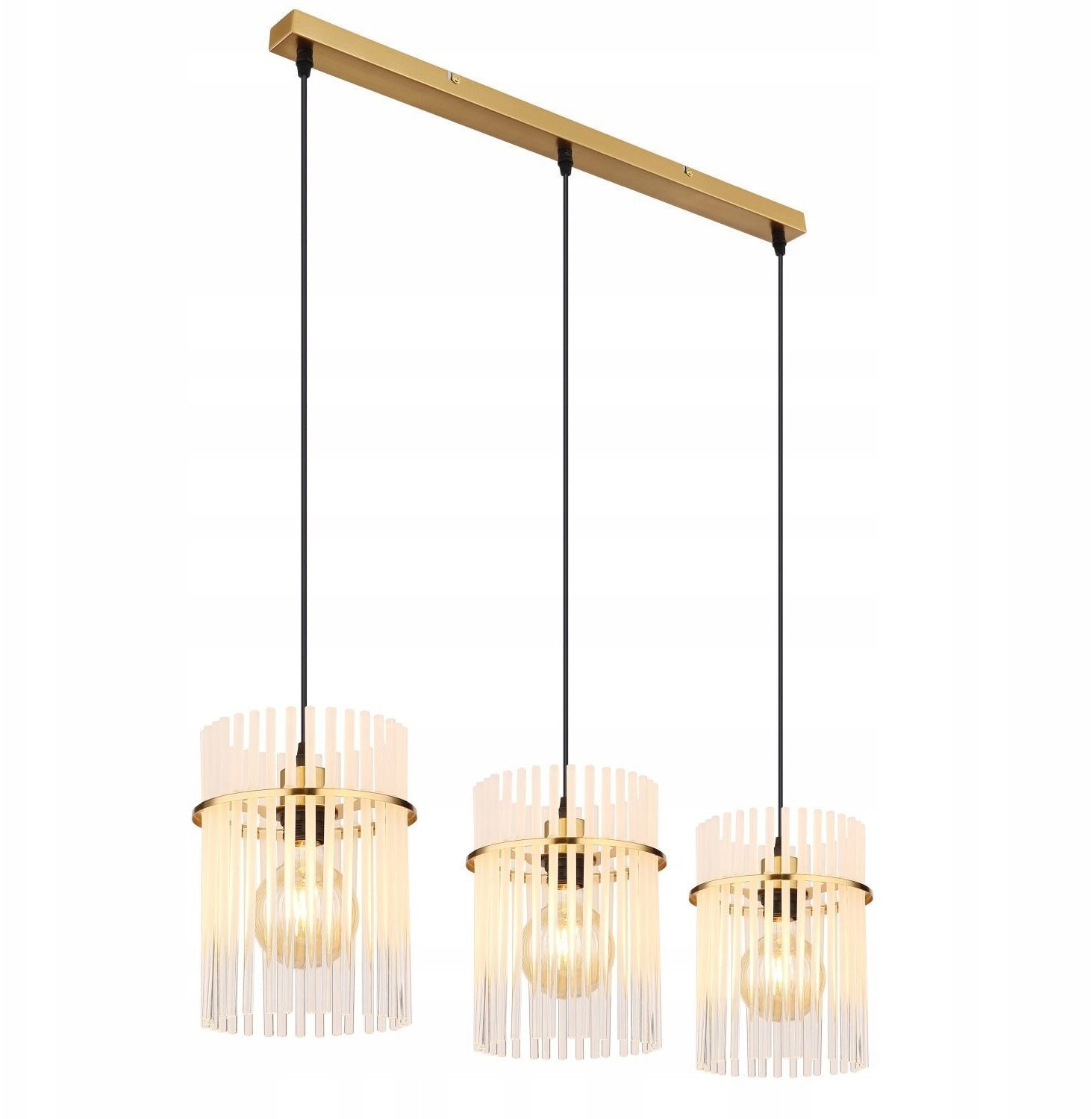 Globo Gorley 15698-3HM lampa wisząca zwis 3x60W E27 złota/transparentna