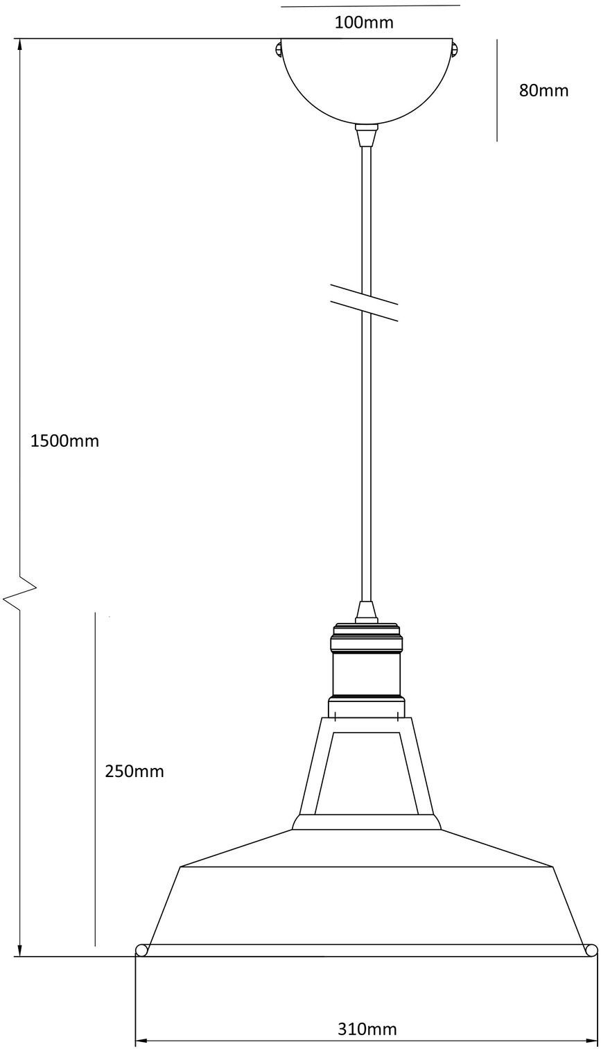 Pendant lamp G. LUX Loft, 1 x E27, brass/black, o31 cm